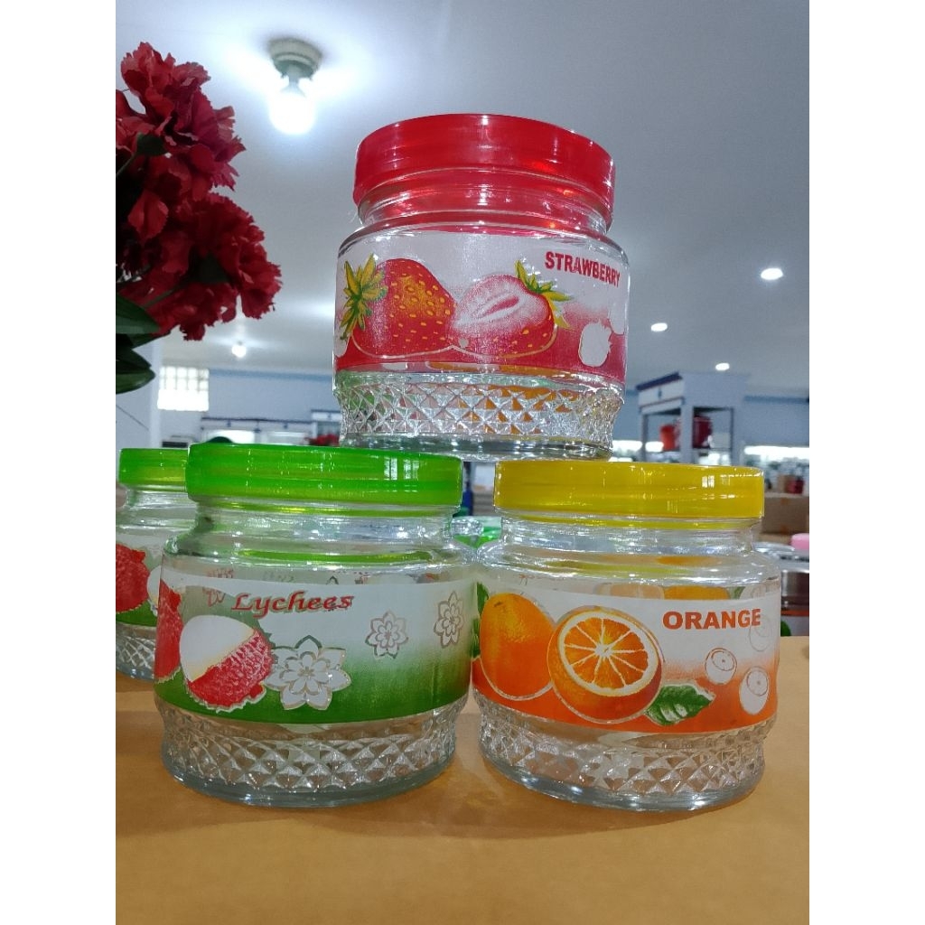 toples kaca kecil tebal tutup plastik lucu