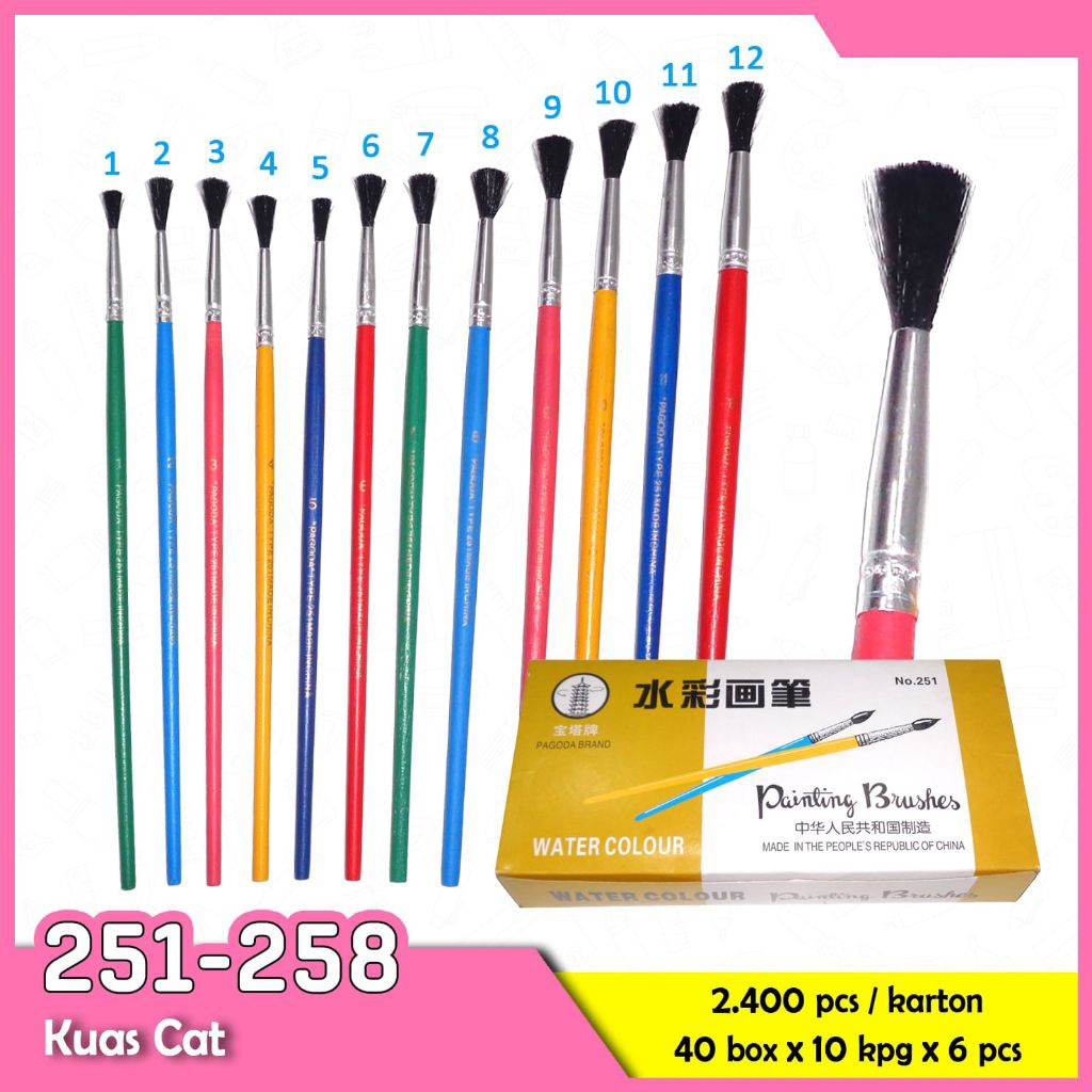 Kuas lukis/kuas cat air pagoda ( 12 pcs )