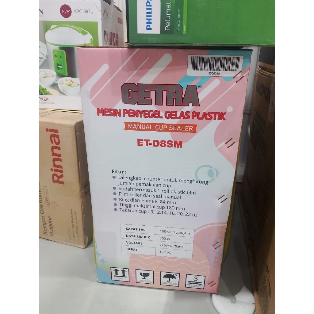Getra Cup Sealer ETD8SM Mesin Penyegel Gelas Plastik Manual Pres Gelas ET D8SM ET-D8SM