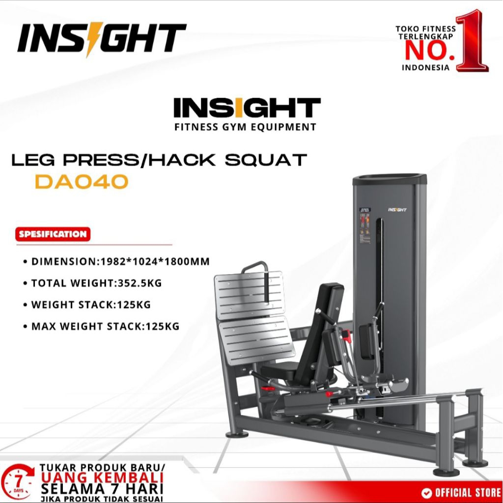 Leg Press Hack Squat Machine DA040 Alat Gym Fitness Comercial