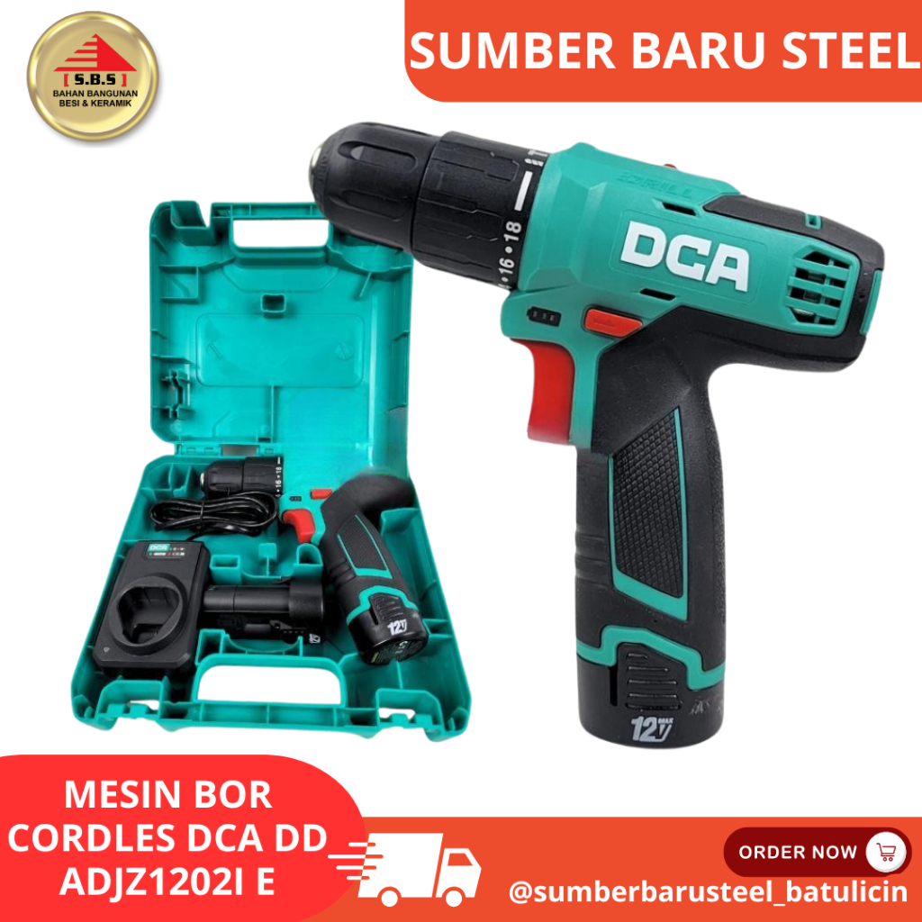 MESIN BOR CORDLES DCA ADJZ 1202L E / MESIN BOR BATERAI