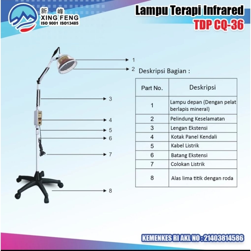 Tdp CQ -29 /Tdp CQ 36 Lampu Therapy / Lampu Kesehatan