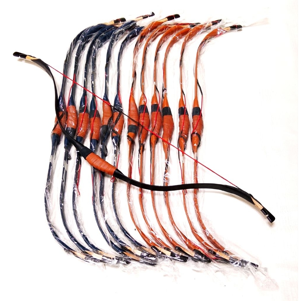 Busur Panahan Tradisional Fiber Bending Turkis Remaja Lapis kulit Sintetis 25 Lbs-30Lbs