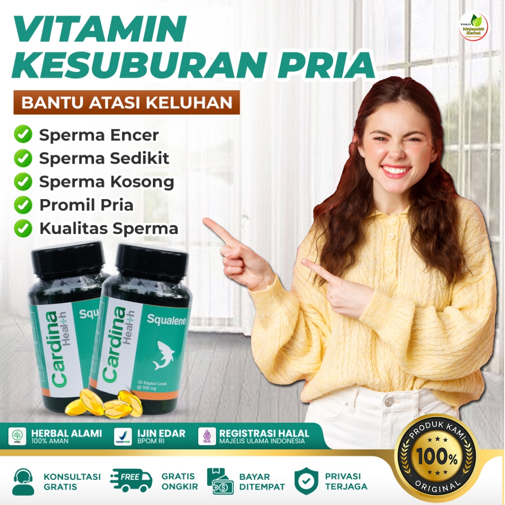 Cardina Health Squalene Obat Sperma Encer Promil Vitamin Kesuburan Pria Cepat Hamil Pengental Sperma
