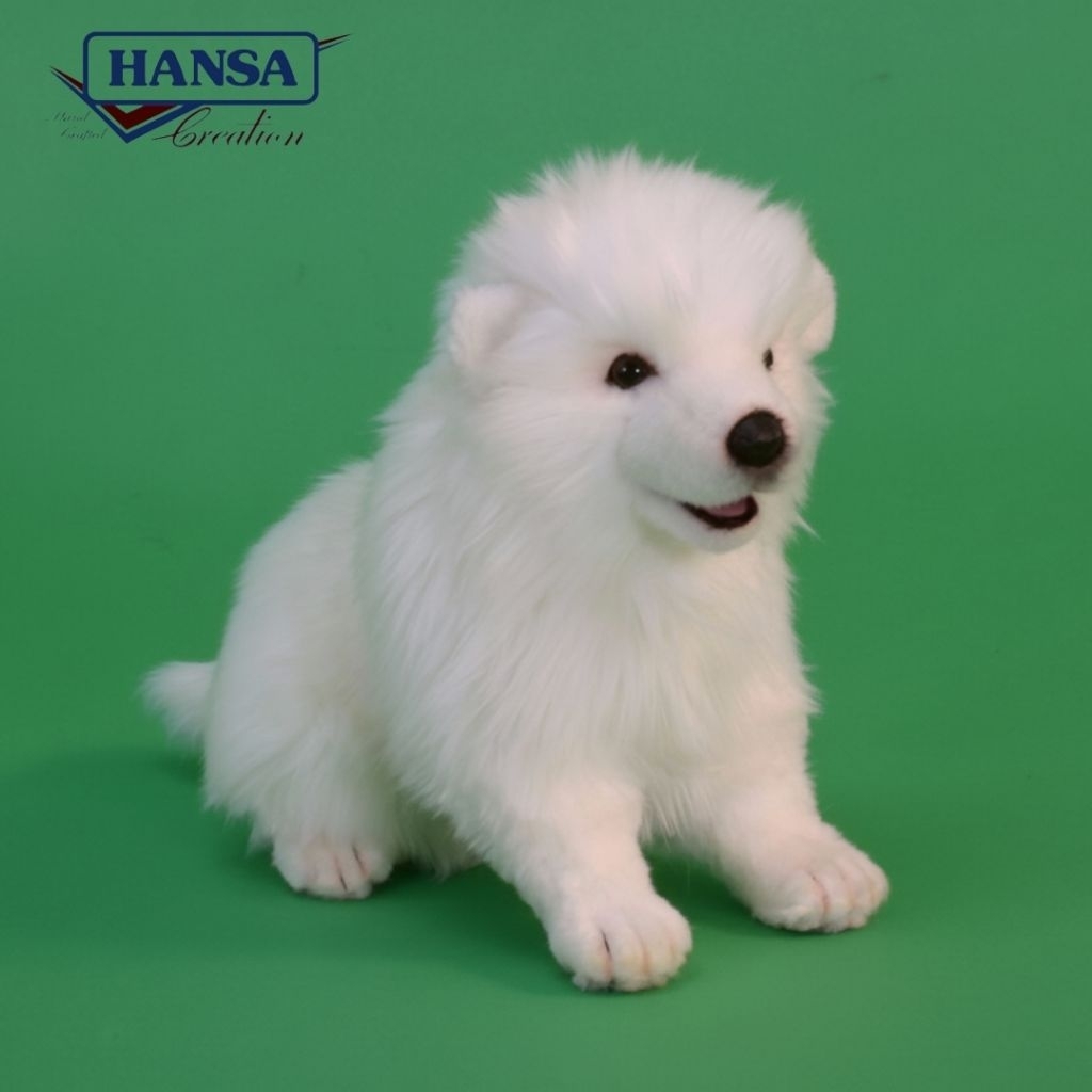 Boneka Anjing Samoyed lmprot U.S.A Original HANSA white Puppy Plush Stuffed soft Toys Plushie Stuff 