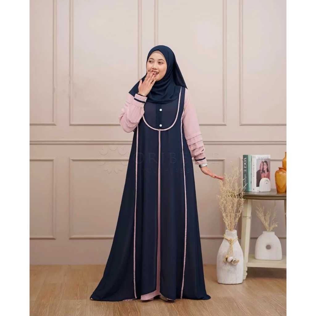 COD Qirani Dres Bahan Sabrina Anti UV mix ceruty babydoll // Dres Inner outer buka pasang // Dres te
