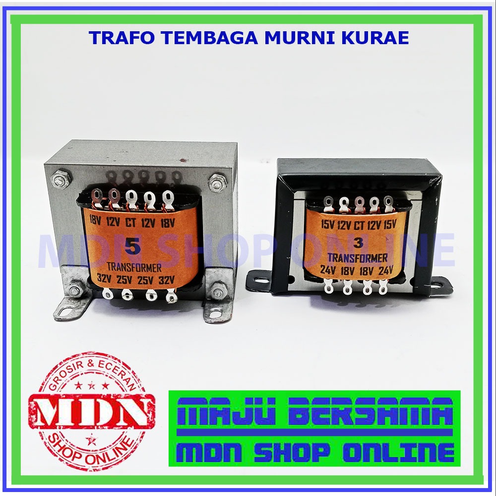 Trafo travo 3A CT 24V /  5A CT 32 Volt KURAE tembaga murni - trafo 3A CT 24V / 5A CT 32V bagus