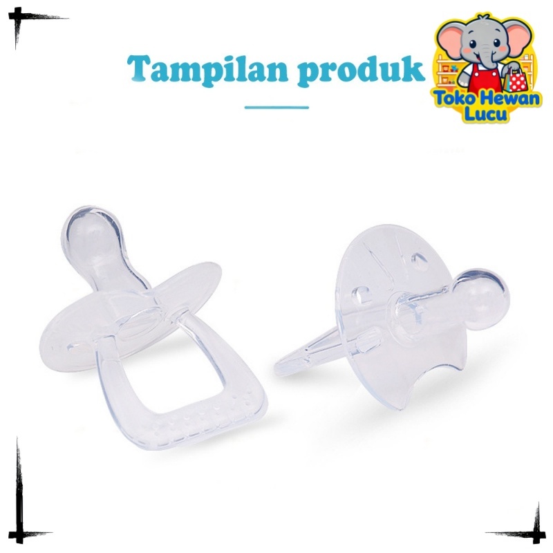 Empeng bayi newborn Empeng Dot Full Silikon Gepeng Bulat Bening Dot Bayi