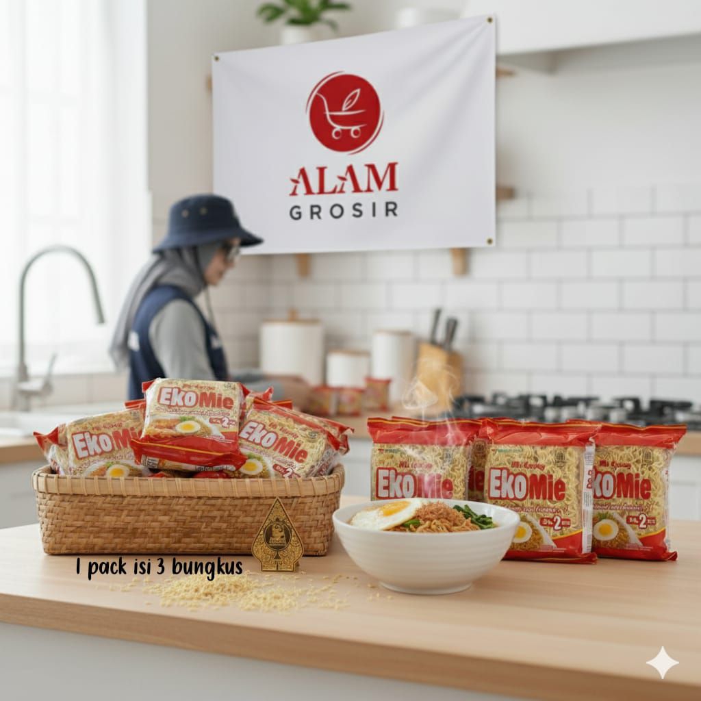3PCS Mie Kering Eko Mie Kemasan 110 gram