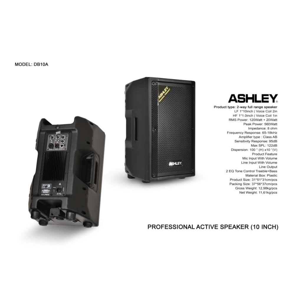 Speaker Monitor Aktif 10 Inch ASHLEY DB10A