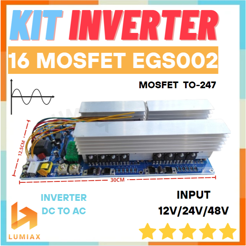 [IND] EGS002 Inverter Low Frequency DC To AC 220v PSW 16 MOSFET Power Inverter 12V/24V/36V/48