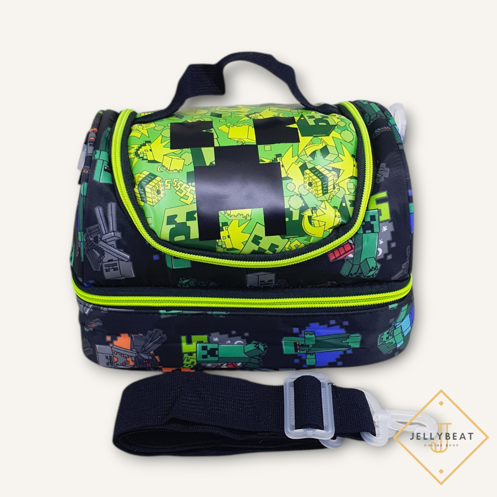 Tas Susun MOTIF MINECRAFT CREEPER /Tas Slempang SMG /Lunch Bag Susun [HSD]