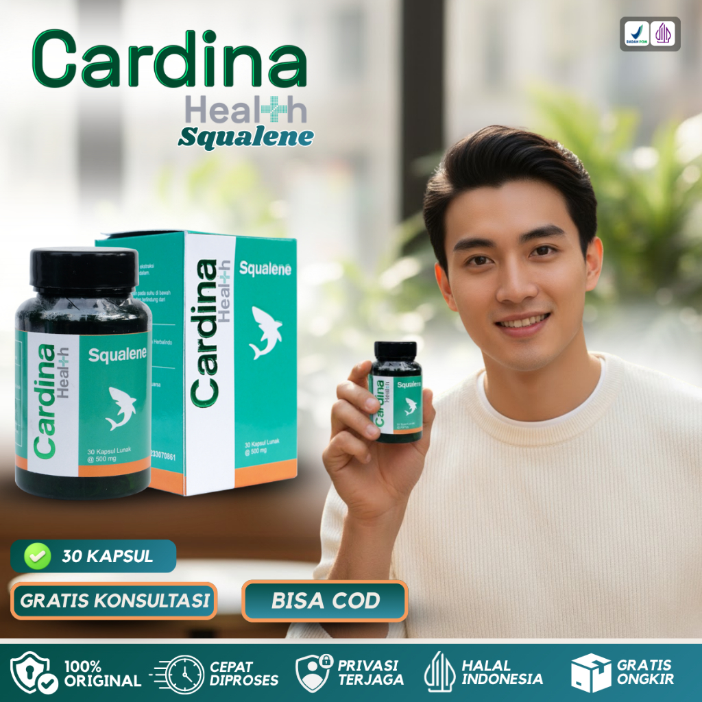 Cardina Health Squalene Minyak hati ikan hiu Cardina Squalene softgel Suplemen kesehatan alami BPOM