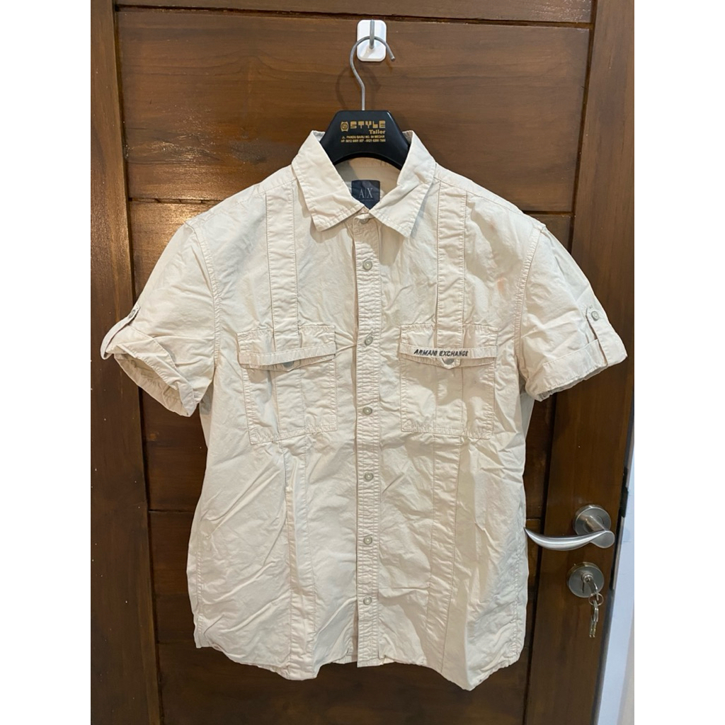 kemeja armani exchange cream size M guess biru size L original preloved