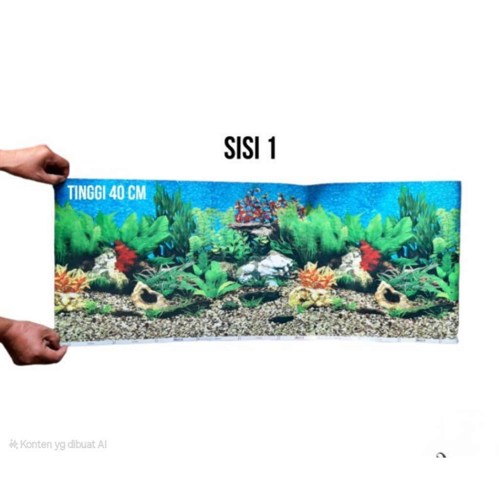 Wallpaper Aquarium Tinggi 30 40 50 60 cm Panjang 1 Meter Background Meteran Begron Gambar Hiasan Dek