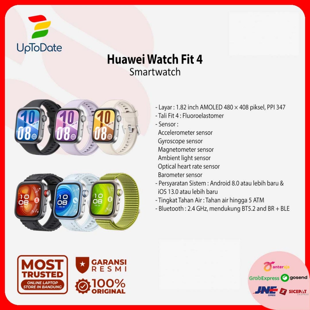 Huawei Watch Fit 4 Stylish Design | GPS | 10-Day Battery Life | Sports Tracking - Garansi Resmi