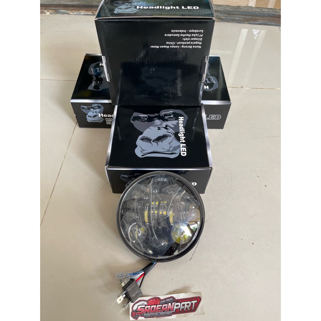 LAMPU DEPAN DAYMAKER KINGKONG 16 LED 5,75 INCHI