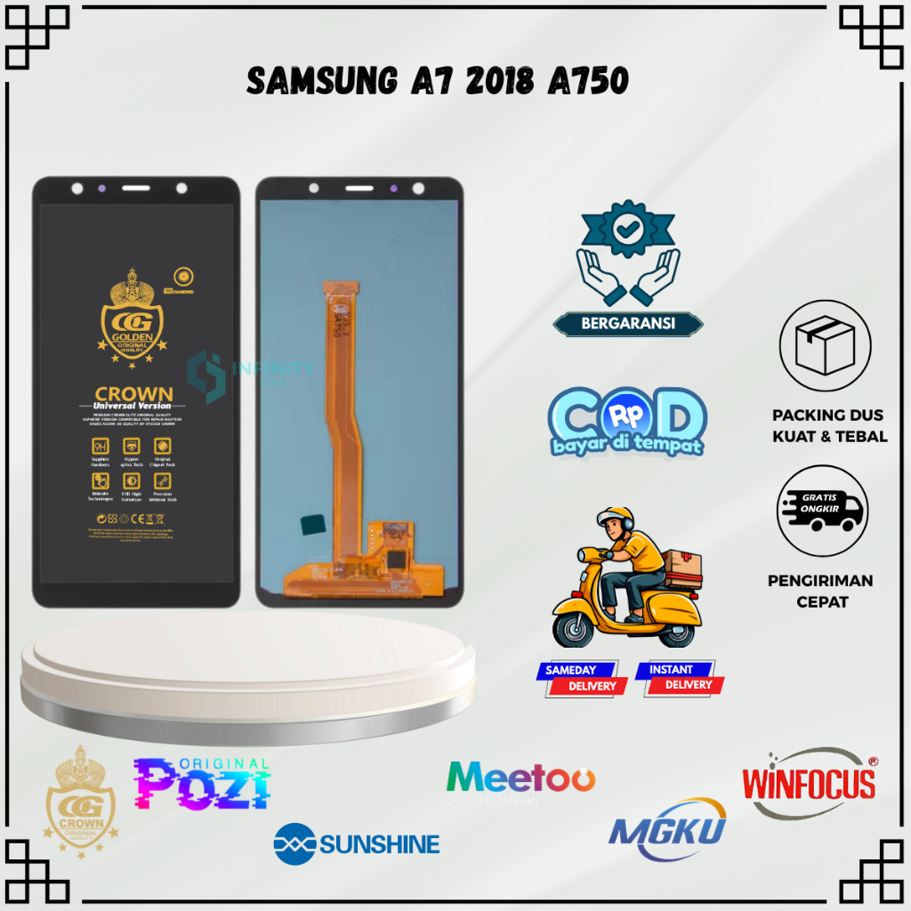 LCD SAMSUNG A7 2018 / A750 / (SAMSUNG GALAXY A7 2018) TOUCHSCREEN FULLSET COMPLETE ORIGINAL
