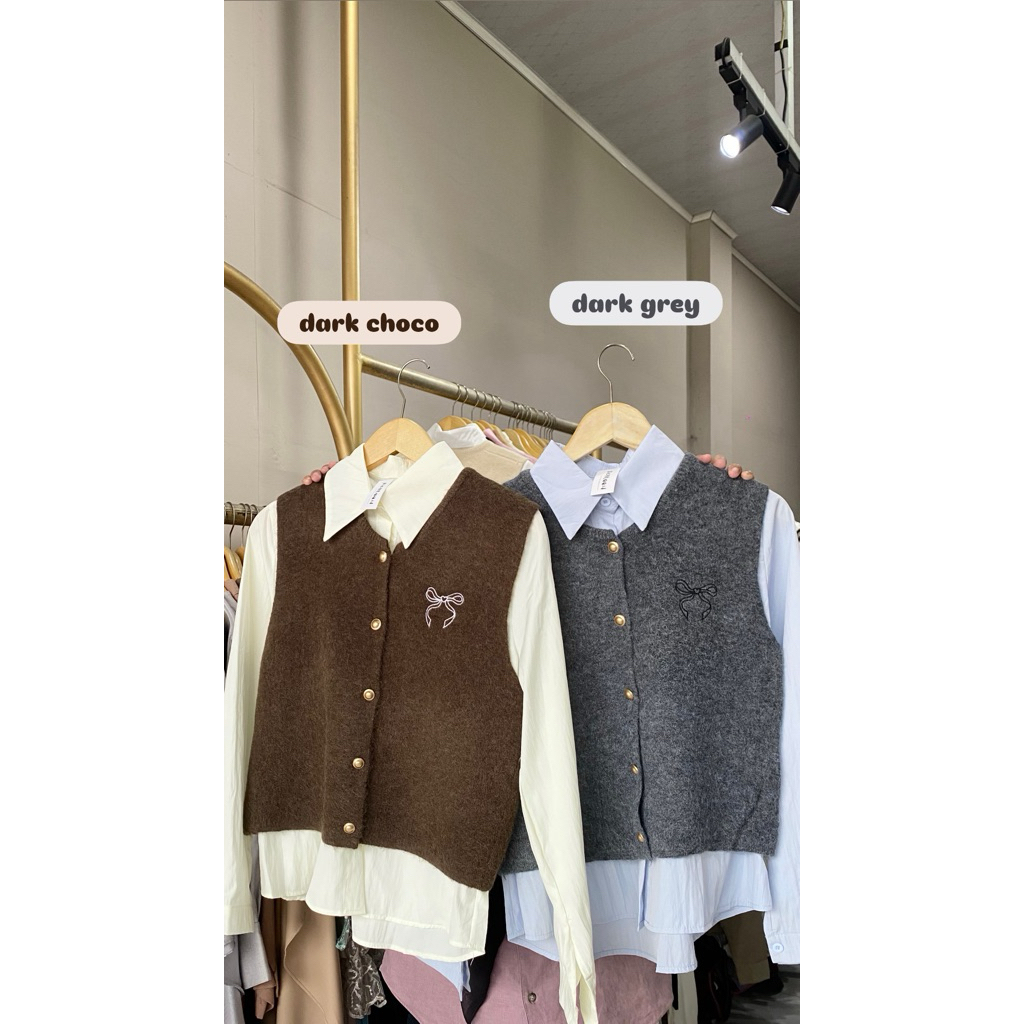 ONE SET IMPORT BKK | KEMEJA KATUN WANITA | VEST KNIT IMPORT | ATASAN BKK