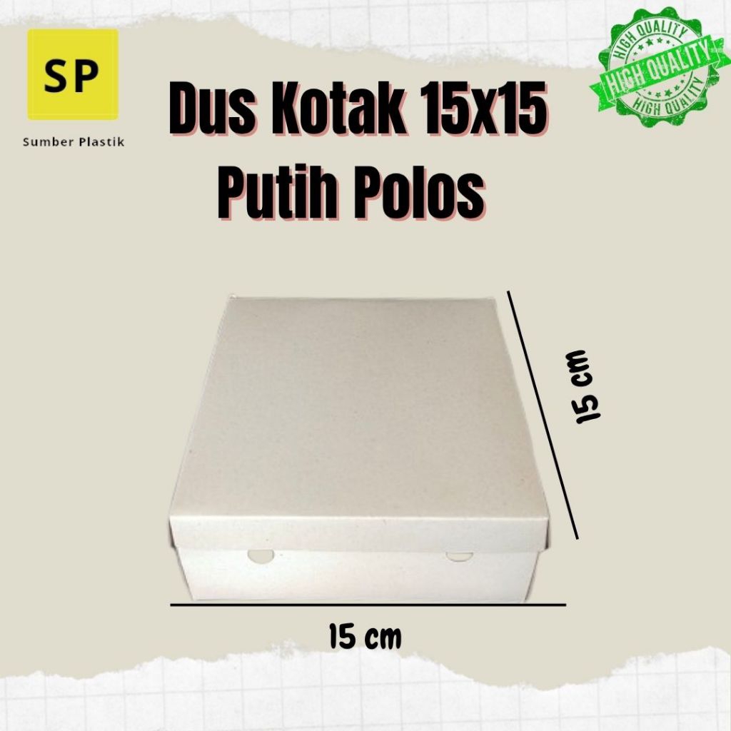 Dus Kotak Makan Uk 15x15 Putih Polos