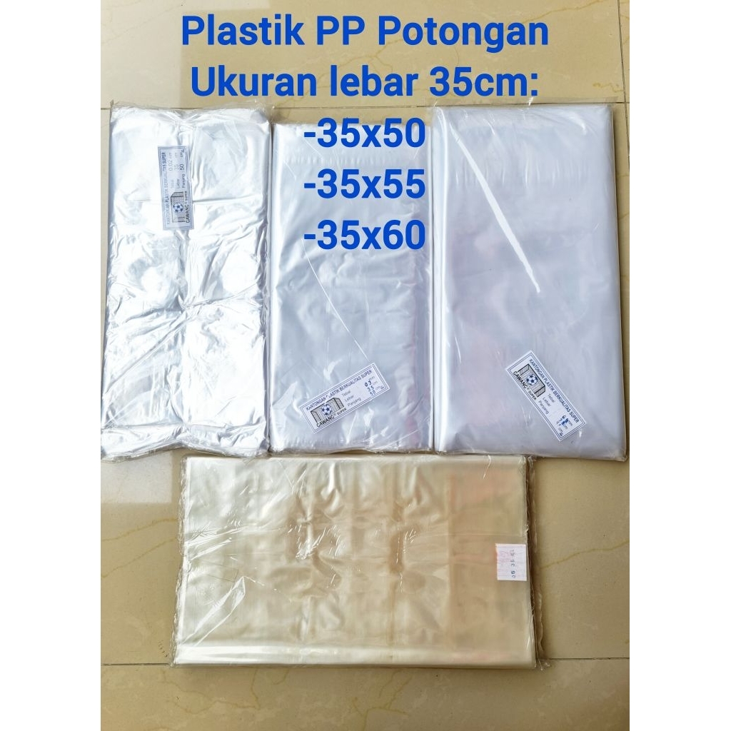 Kantongan Plastik PP Potongan Lebar 35 cm,35x50/35x55/35x60