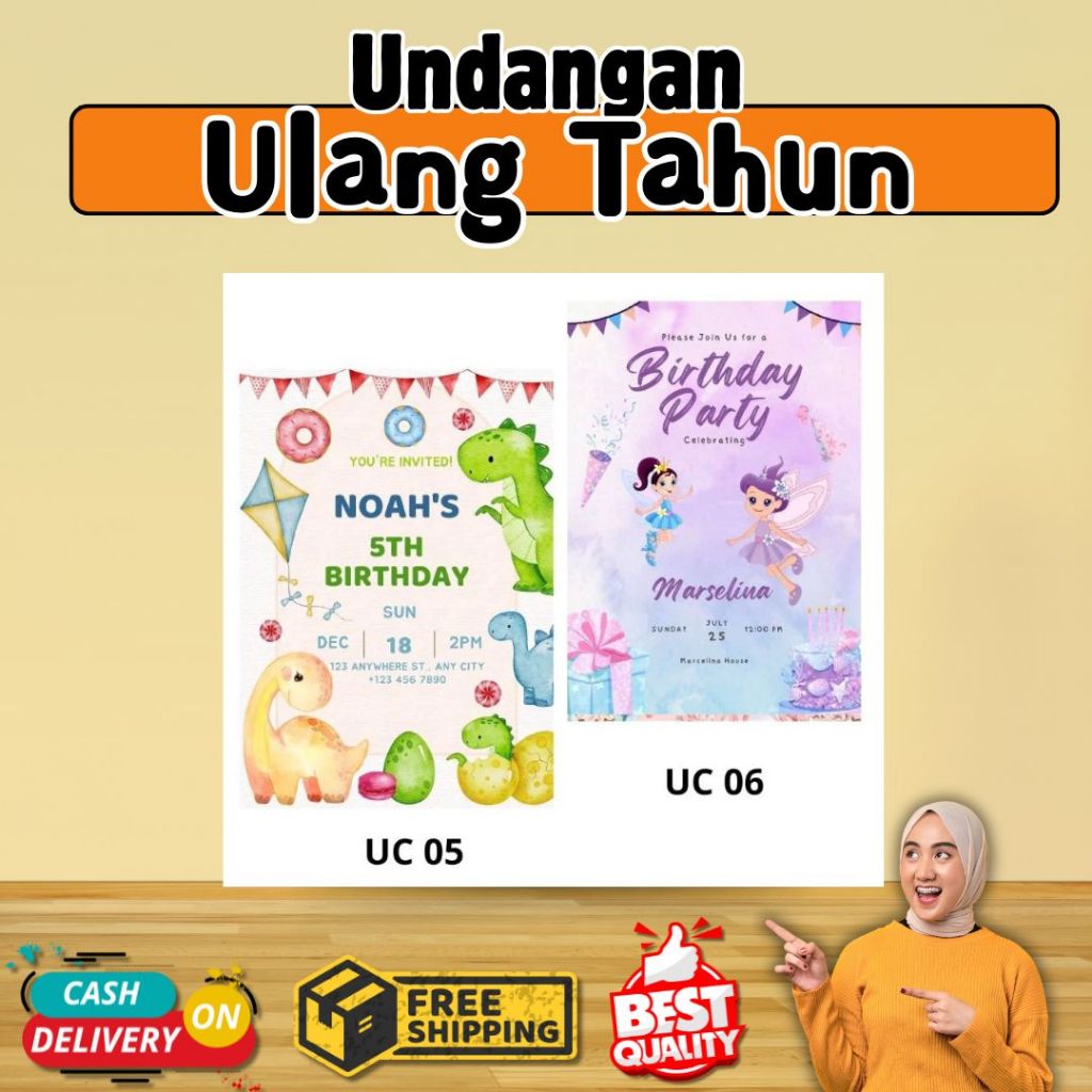 undangan ultah anak | undangan ultah custom