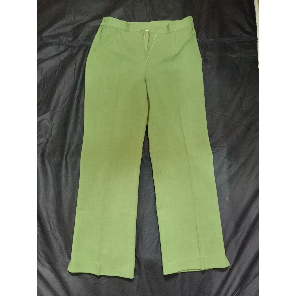Celana LINMAS / PDH / PNS / ASN / DINAS / Pemda / Kerja / Guru. Hijau Sage. Perempuan. Preloved