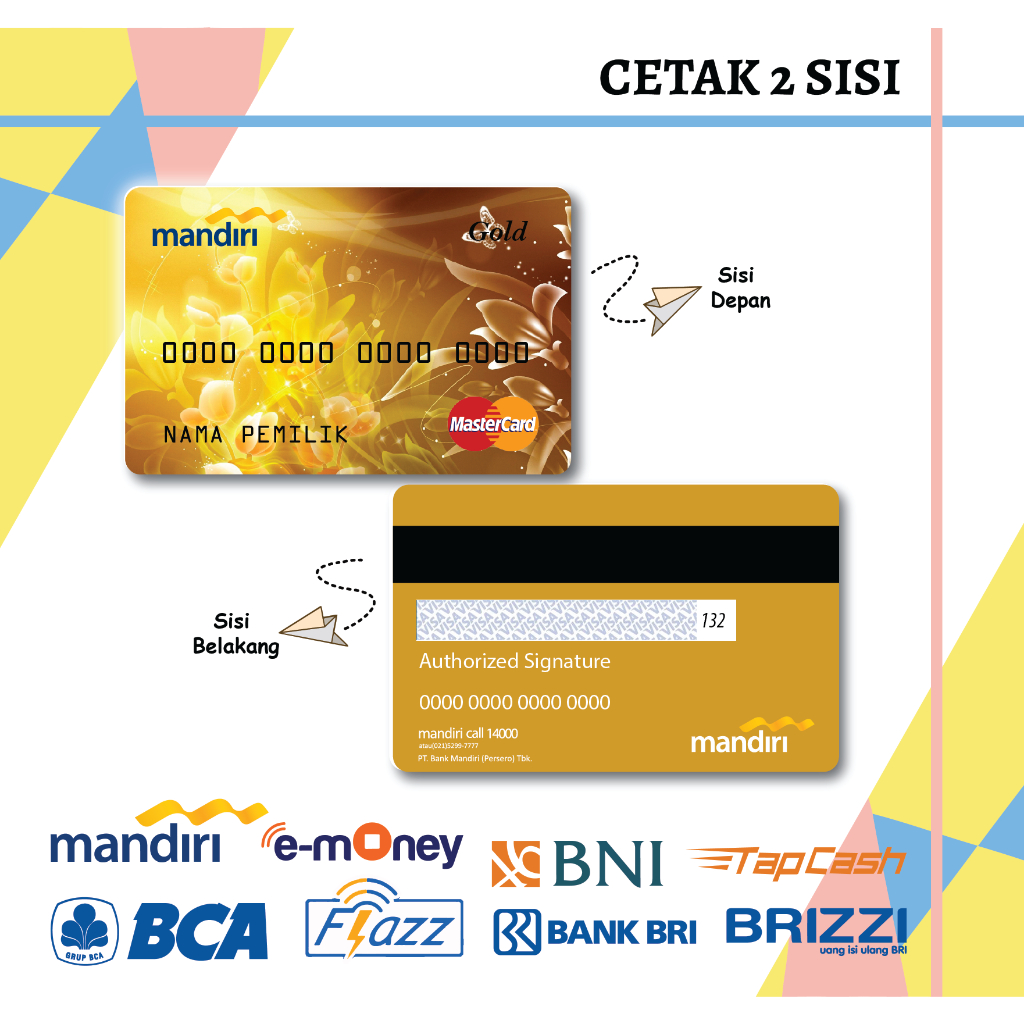 EMONEY E TOLL DEBIT CARD PLATINUM E MONEY MANDIRI FLAZZ BCA GEN 2 BNI TAPCASH BRIZZI BRI 2 SISI