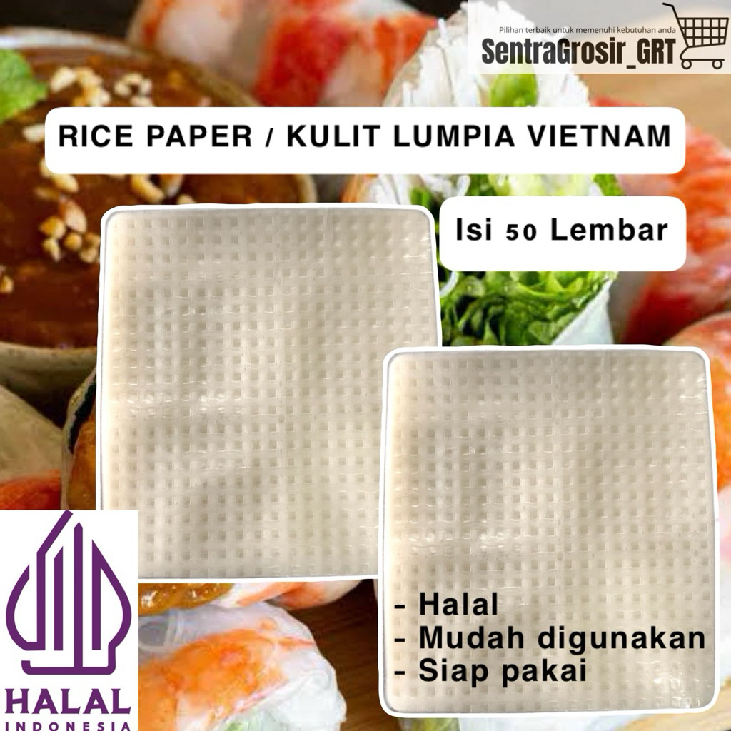 Rice Paper | Kulit Lumpia Vietnam 50 Lembar Kulia Lumpia Halal Vietnam Spring Roll