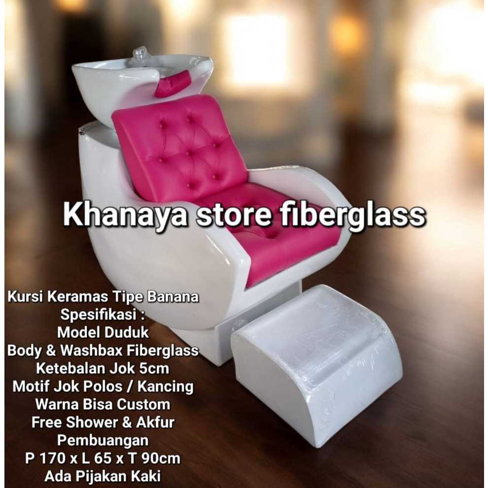 Washbak keramas banana pink panta tipe duduk kursi keramas fiberglass termurah