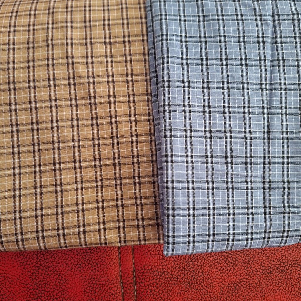 KAIN Seragam Motif Kotak Kotak Harga 50cm ( Lebar 150)