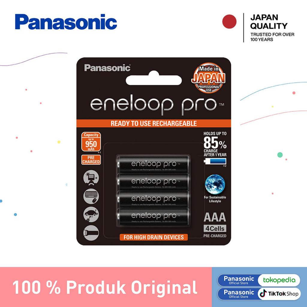 Panasonic Eneloop Pro Baterai Rechargeable AAA 4pc Battery Eneloop Pro