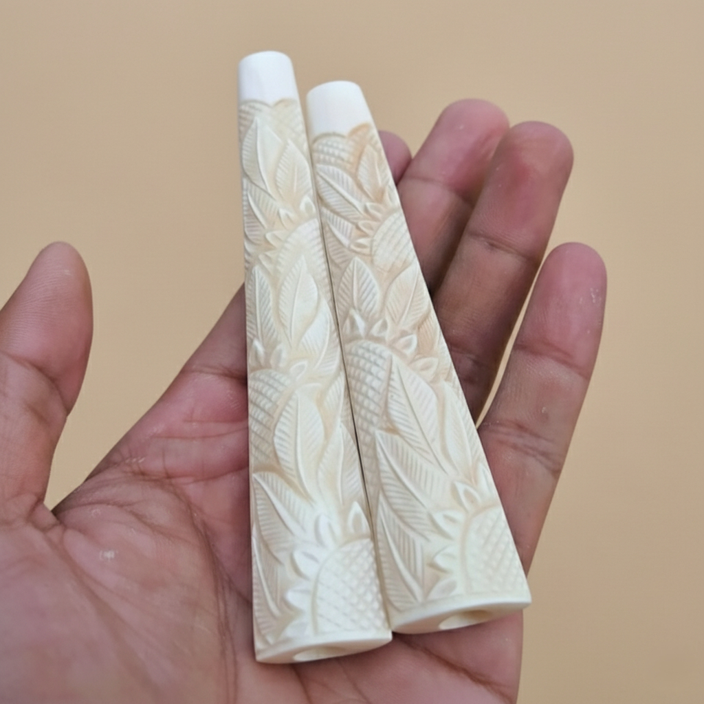 COD ONCE PIPA ROKO TULANG SAPI ORIGINAL UKIR BUNGA TAMPILAN ELEGAN