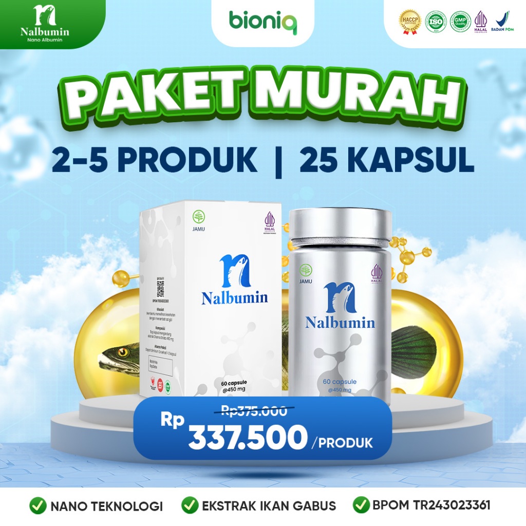 PAKET MURAH NANO ALBUMIN 25 KAPSUL Ekstrak Ikan Gabus Pilihan Alami Membantu Pemulihan Luka dan Meny