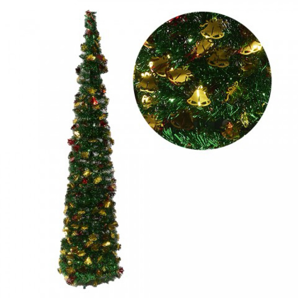 Pohon Natal Pop Up Tinsel 150cm / Bell Merah Gold