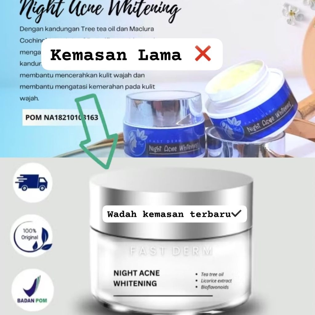 NIGHT ACNE WHITENING FAST DERM SKINCARE PREMIUM