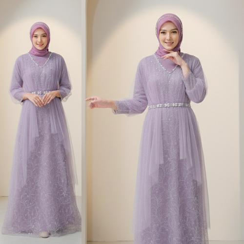NEW RINDA DRESS KONDANGAN MAXY DRESS MUSLIM BAJU LEBARAN GAMIS SATIN SILK KOMBINASI TUTU TILE PREMIU