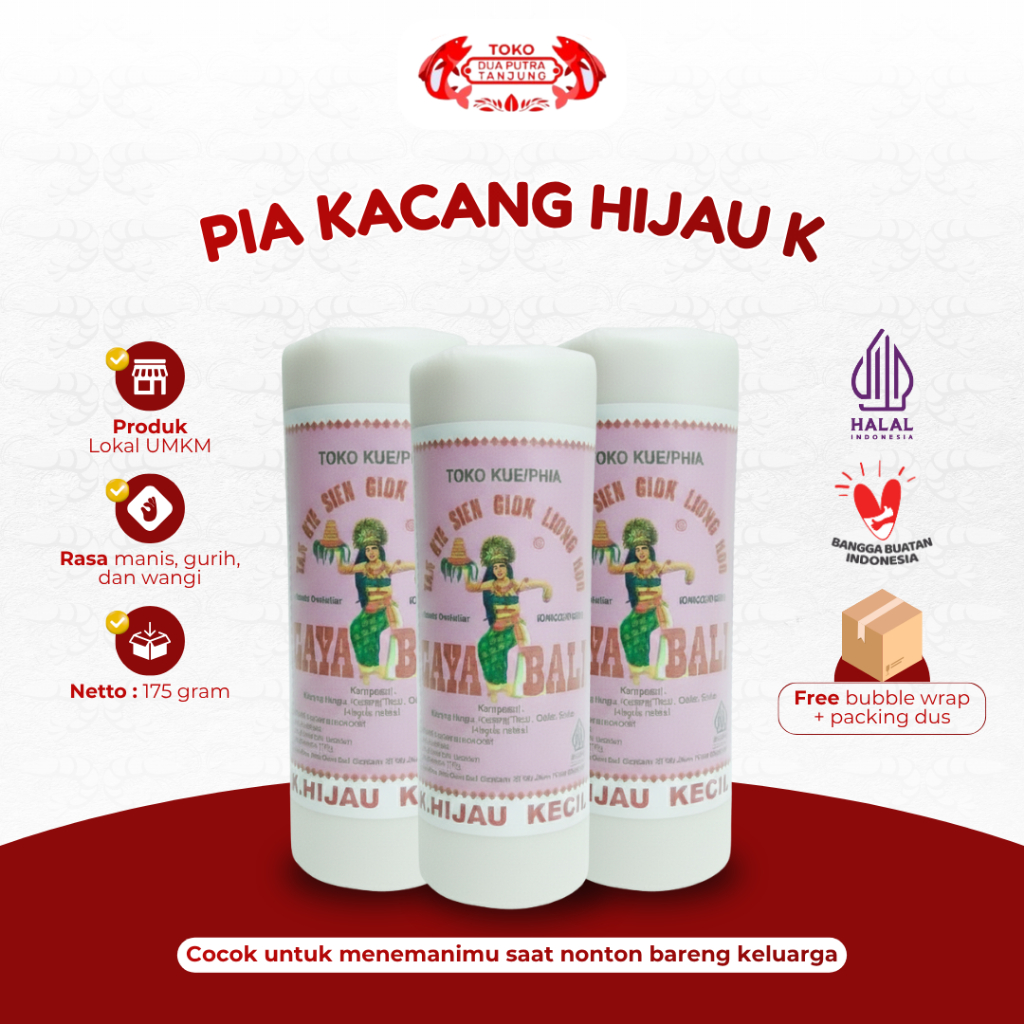 Dua Putra Tanjung Pia Kacang Hijau K Gaya Bali 175gr 5 Pcs Manis Gurih Wangi Khas Surabaya