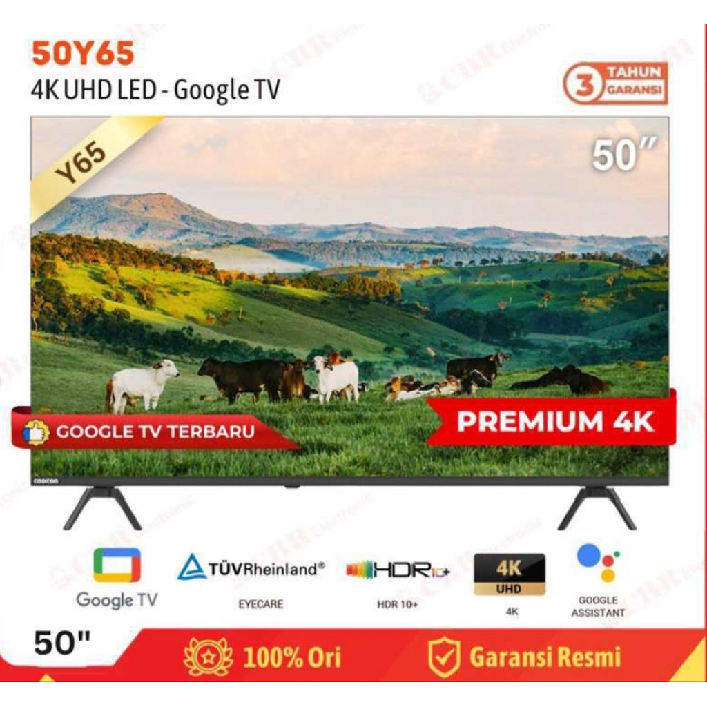 TV COOCAA 50 Inch 4K UHD SMART OS Google TV 50Y65