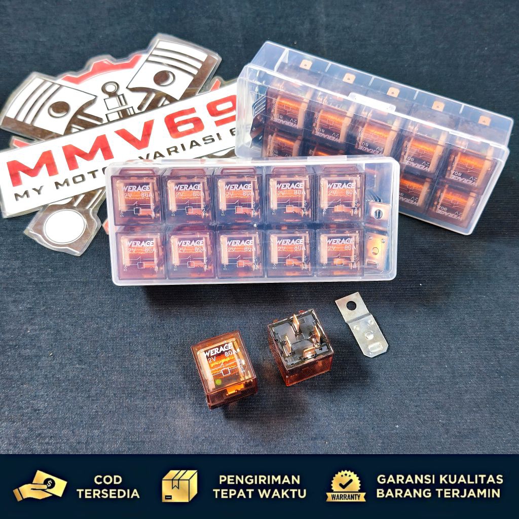 RELAY KLAKSON TRANSPARAN RELAY LAMPU 12 volt 80 AMPERE KAKI 4 -12 volt 80 Ampere