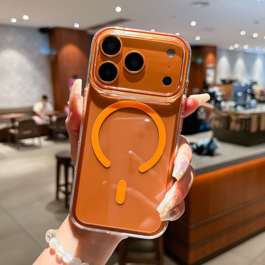 Crystal HD Clear Magsafe Case iPhone 13 14 15 16 17 Pro Max Promax Plus Cosmic Yellow Casing Bening 