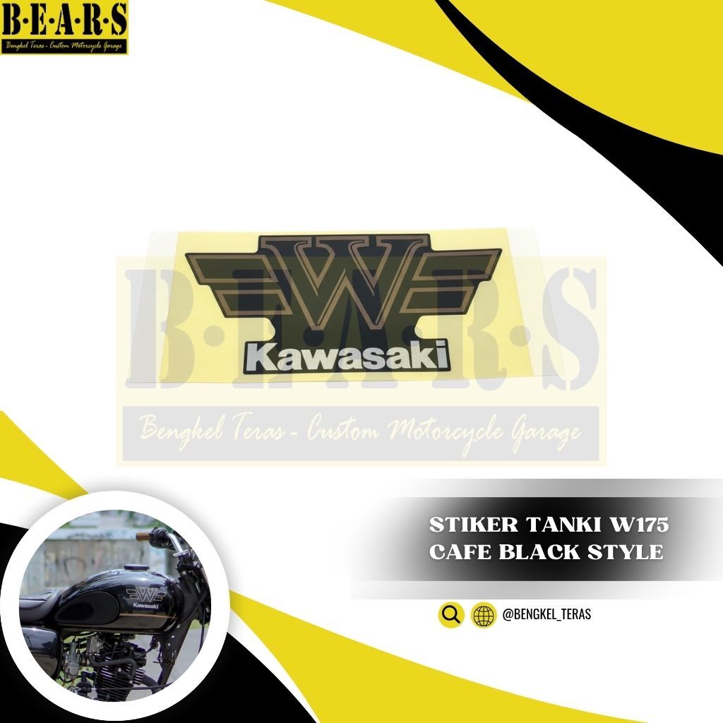 Sticker Stiker Pattern Kawasaki W175 Cafe Black Style