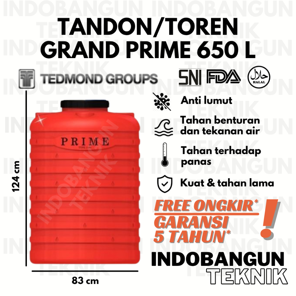 Tandon Toren Tangki Air Tedmond Grand Prime 600 650 Liter Harga Murah Anti Lumut Garansi 5 Tahun