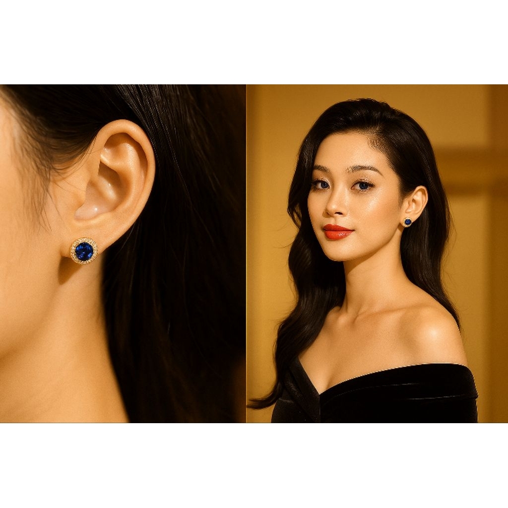 Anting premium mata biru