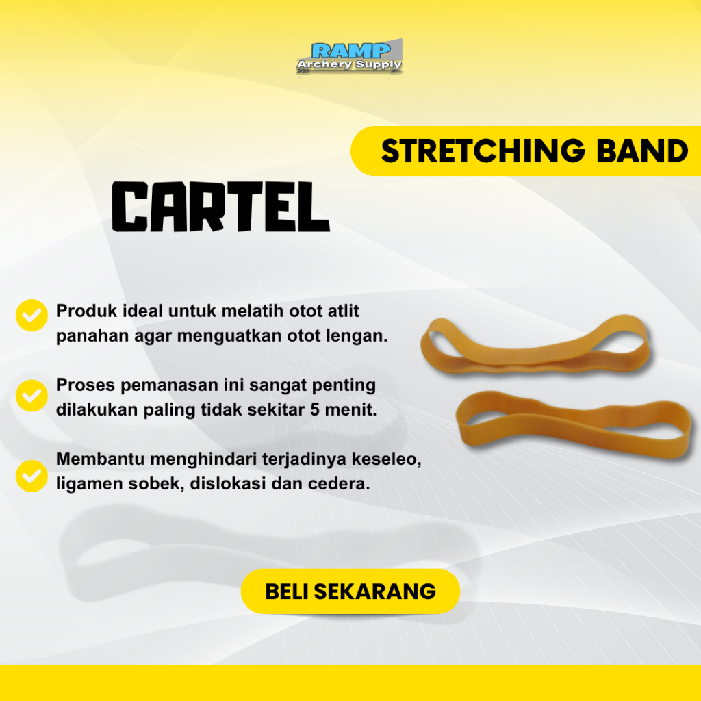 Streching Band Cartel (Karet tarikan pemanasan sebelum memanah I Alat warming up panahan I Karet pan