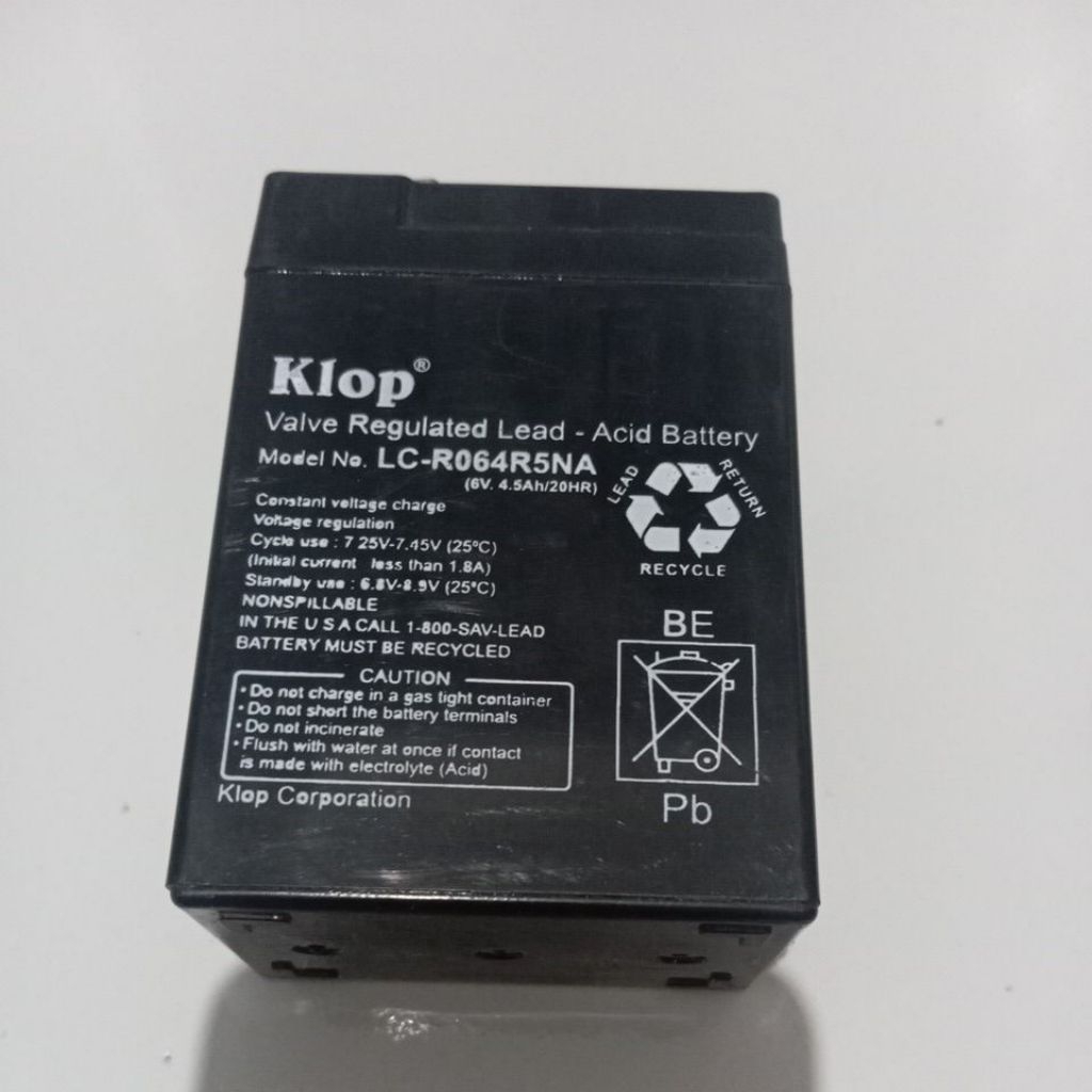 baterai 6v LC-R064R5NA bagus