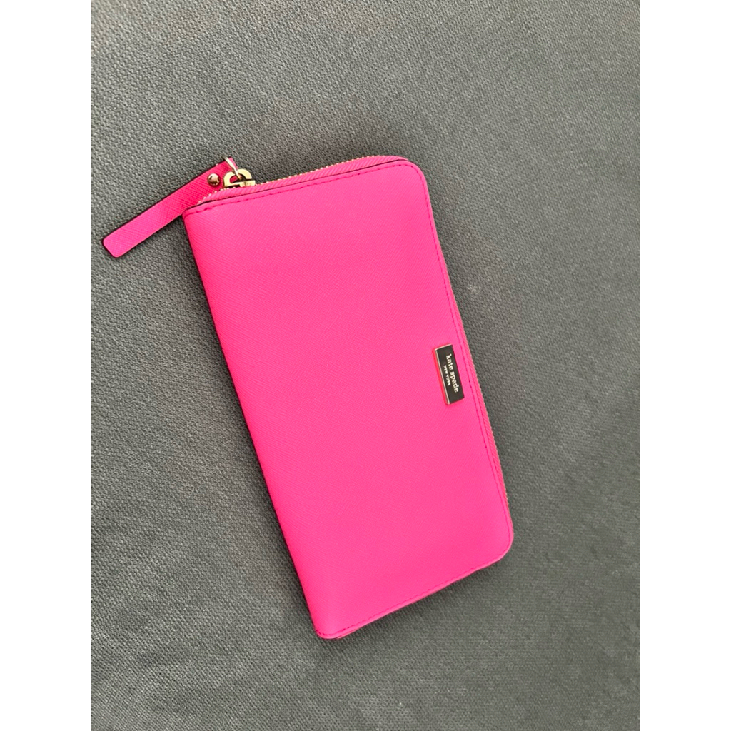 dompet kate spade - 100% original - shocking pink. wallet only