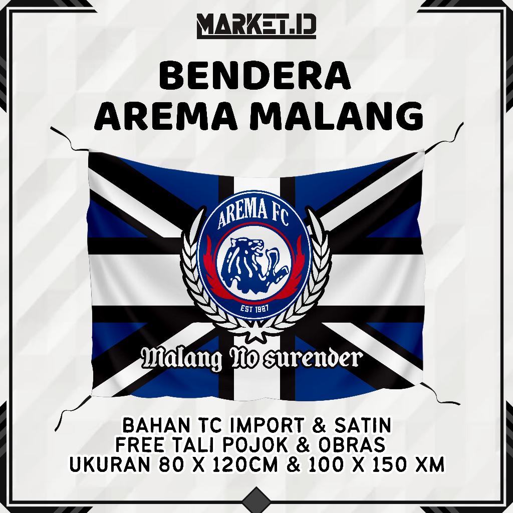BENDERA JUMBO AREMA FC | BENDERA CASUAL | BENDERA SUPORTER | KAIN SATIN DAN TETERON