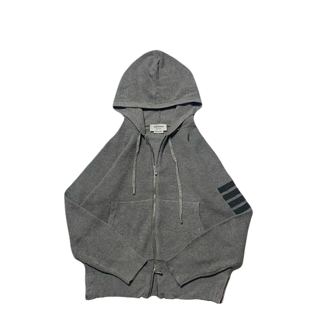 THOM BROWNE Knit Sweater Hoodie Double Zipper