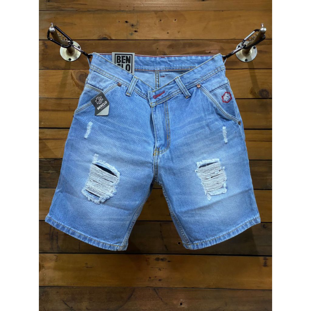 BENCLO JEANS PENDEK SOBEK TERBARU/CELANA JEANS PENDEK SOBEK/JEANS PENDEK SOBEK KEKINIAN